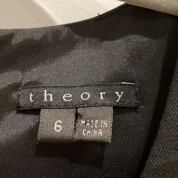 Theory Black Sheath Dress with Satin Bow - Picture 3 of 6